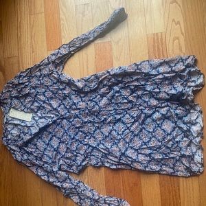 Long sleeve patterned dress with buttons